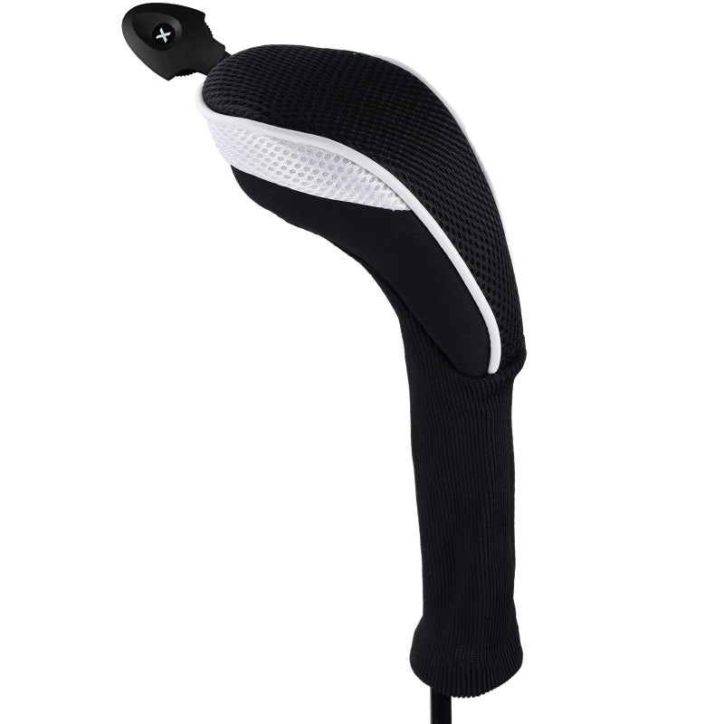 Andux 4 Pack Long Neck Golf Hybrid Club Head Covers Dial No. Tag CTMT-01 Black/White - Image 3